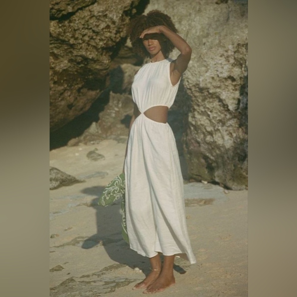 🤍 FAITHFUL THE BRAND Las Flores Maxi Dress in Plain Shell
